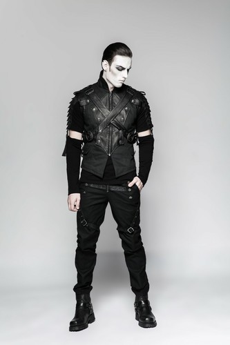 Punk Rave Dracarys Men's Waistcoat Vest Gothic Industrial Military Fetish Y-738 - Imagen 10 de 12