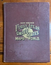 1885 New Indexed Family Atlas United States & World Railway System & Post Routes