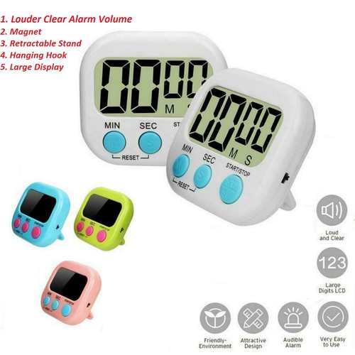 Küchenuhr Kochen Alarm magnetisch digital groß laut Countdown Uhr Timer - Bild 2 von 21