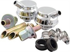 Universal Crankcase Evacuation Evac Breather Kit Drag Race Circle Track Chrome