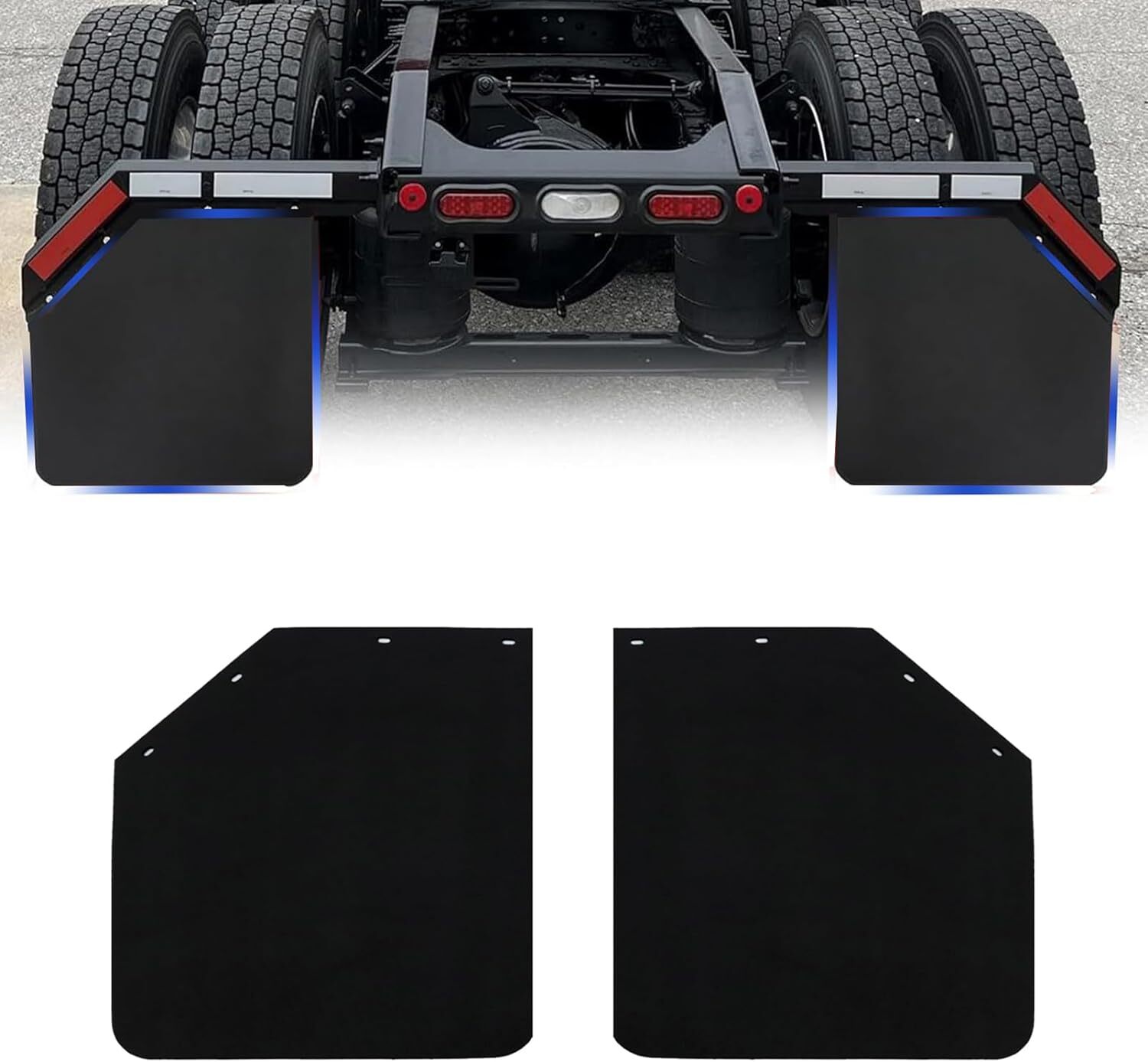 24x24 Inch Heavy Duty TPE Polymer Mud Flaps for Semi Trucks & Trailers-image