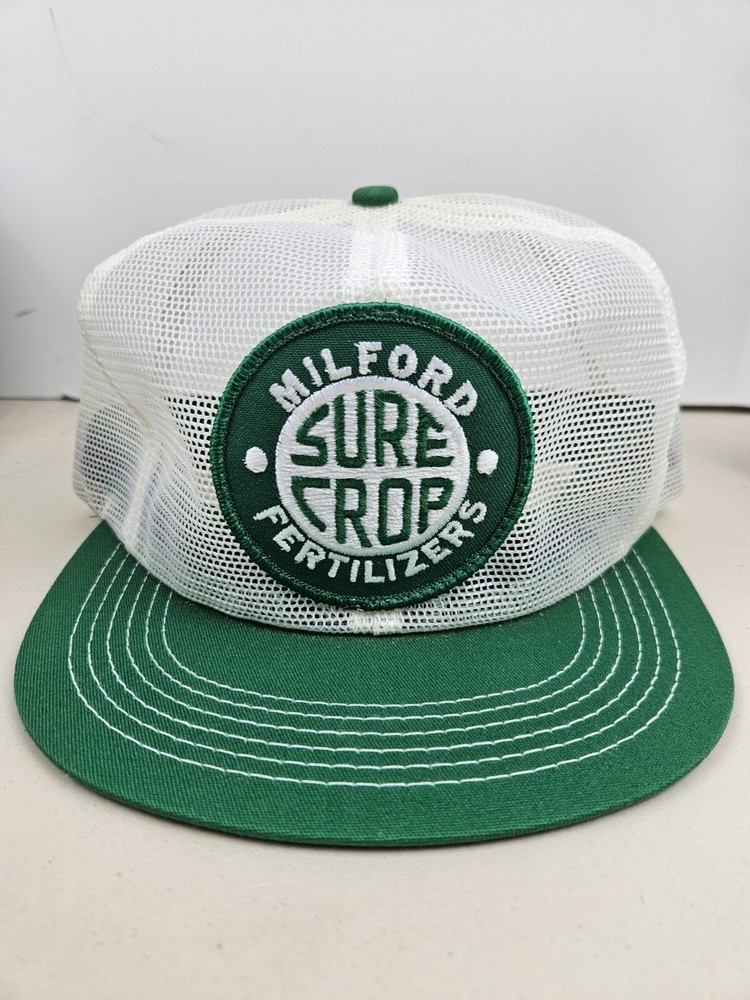 Vintage K PRODUCTS USA MADE Milford Sure Crop Full Mesh Trucker Hat Snapback Cap