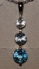 *ELEGANT* ZALES Jewelers Sterling Silver Blue, Baby Blue, & White Topaz Necklace — photo 2