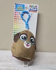 Plush Palz Soft Plush Small Backpack Clip Keychain Stuffed Animal- Dog