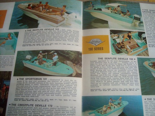 1962 Vintage GLASTRON Brochure Boat Fireflight - Picture 3 of 6