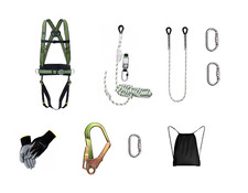 SET Absturzsicherung Fallschutz Auffanggurt 20m Seil Halteseil 1,5m Falldämpfer