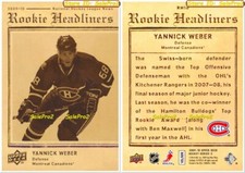 UPPER DECK 2009 YANNICK WEBER NHL MONTREAL CANADIENS ROOKIE HEADLINERS #RH10