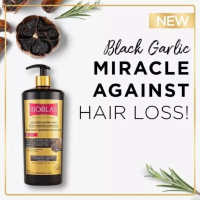 Bioblas Anti Hair Loss Black Garlic Shampoo 1000M Boost Growth Repair %99 Herbal