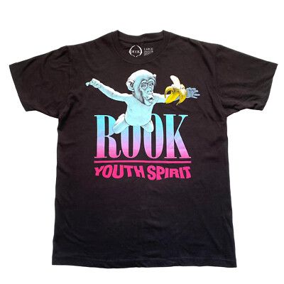 ROOK Men's Black Youth Spirit Monkey Graphic T-Shirt Size Large NWT