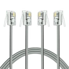 2Pack Phone Cord 6ft Telephone Cable RJ11 6P4C Male to Male for Landline Fax