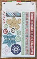 Basic Grey Designer Chipboard Christmas Glitter Real Thick Sticky Chip Sticker 4