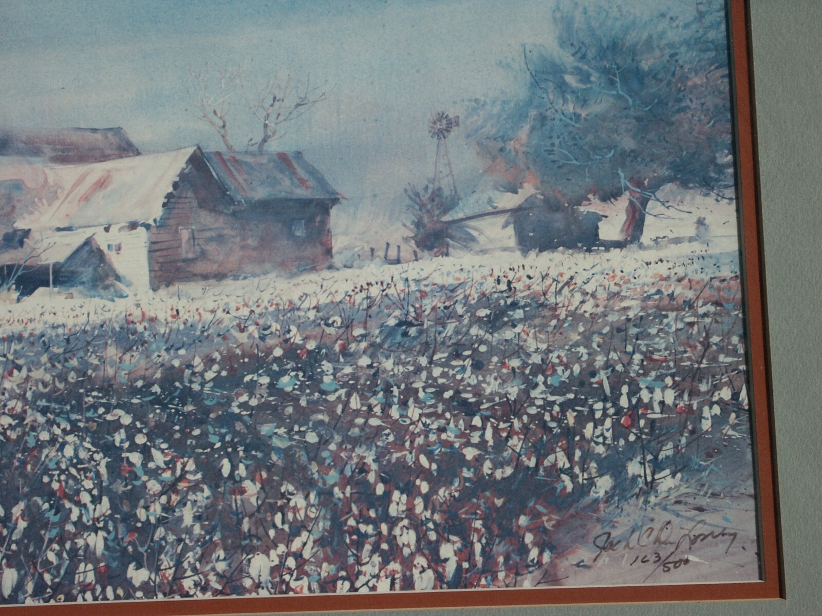 Jack DeLoney “Days of Cotton” Listed Framed Lithograph Signed Numbered