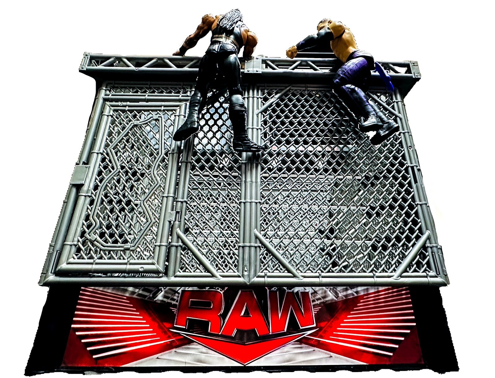 Mattel WWE Wrekkin' Collision Cage Wrestling Ring Play-set Hell In a Cell 6” WWF
