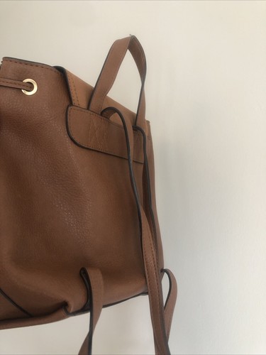 Accessorise London Brown Leather Rucksack Bag - Picture 3 of 5