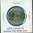 2008 Canada Queen Elizabeth II $2 Coin, Quebec City 400th Ann. from Mint Roll