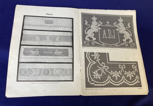 4 alte Waffelweben Filet Häkelmotive Hefte 1916 1934 wie besehen Lot - Bild 17 von 24
