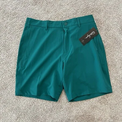 Mens Size 32 Walter Hagen Golf Shorts Green Cooling Easy Waist Performance
