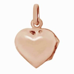 Authentic Sweet Love Small Heart Locket 14K Rose Gold Plated Pendant Necklace Valente