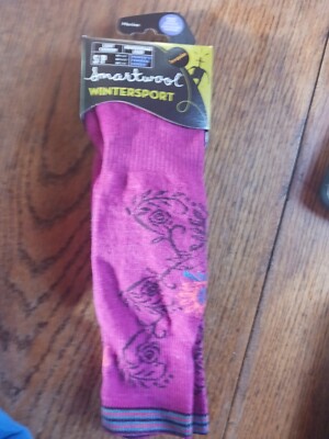 Smartwool socks skiing S Small Sm   ski phd snowboard merino wool Pink Pattern