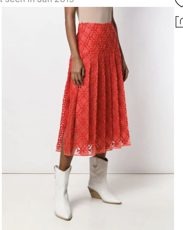 Fendi Pleated Midi Sangallo Organza Skirt | eBay