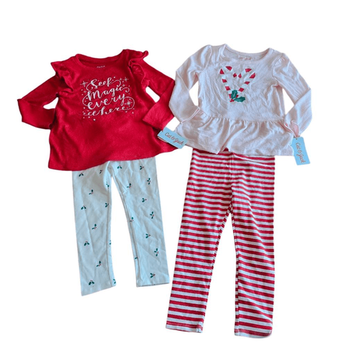 Cat & jack Girls Sz 3T Christmas bundle 2 sets total - Picture 3 of 5