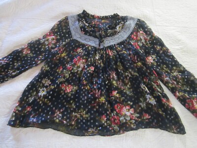 Needle & Thread Womens Top Size 6 Winter Forest Chiffon