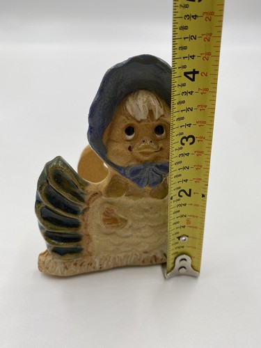 Signed Handmade Bisque clay Chicken Bonnet Wall Hanging Napkin Letter Holder - Picture 9 of 10