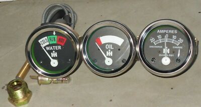 IH Farmall Temp-Oil-Amp Gauge H, I4, I6, I9, M, O4, OS4, O6, OD6, TD6, W6, W9...