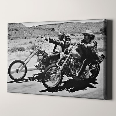 Easy Rider 1969 Movie Motorcycle Vintage 1960s Movies Canvas Wall Art Print