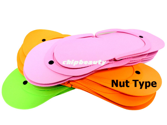 12 Pairs ( 24 pcs ) Disposable Spa Pedicure foam slippers / Nut Type