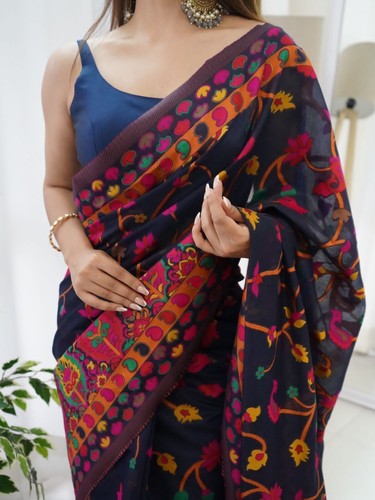 Indian Bollywood Designer Sari Wedding Party Wear Blouse Pakistani Ethnic Saree - Picture 6 of 7