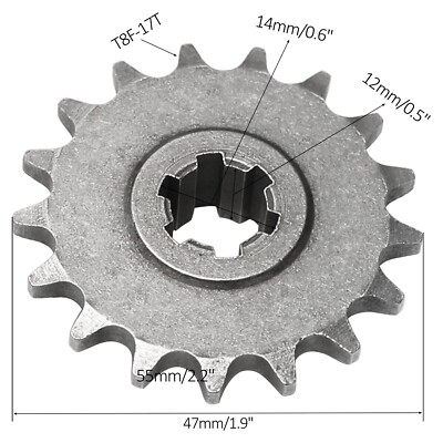 T8F 17Tooth Front Pinion Clutch Gear Box Chain Sprocket 47cc 49cc