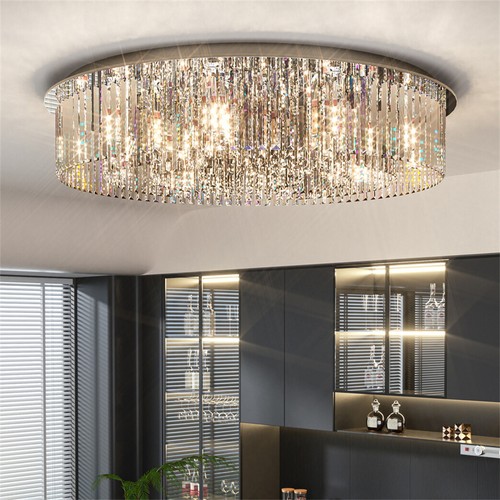 Large Round Crystal Ceiling Light LED Luxury Chandelier Pendant Kitchen Indoor - Picture 5 of 32