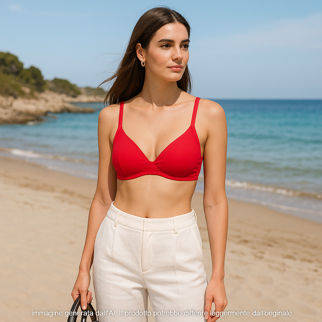 Reggiseno donna Golden Lady rosso mare taglia 4 L EU 85 top bikini con ferretto