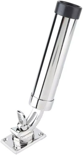 Fishing Rod Holder SS 360 Degrees Rail Mount Clamp Adj W/ FREE KNIFE - Picture 2 of 5