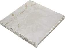 Classic White Grey Veins Peel and Stick Vinyl Floor Tiles 20 Pack 12x12 inches