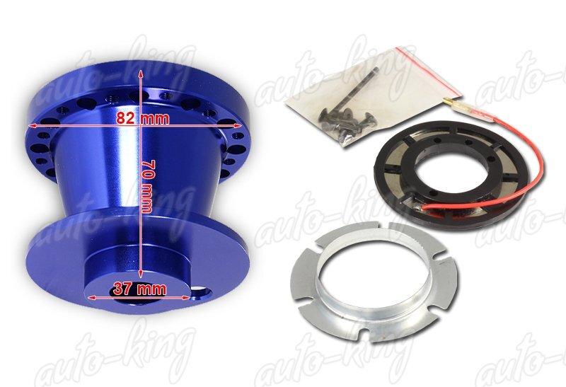 BLUE T-6061 ALUMINUM 6-HOLE STEERING WHEEL HUB ADAPTER FOR 90-96