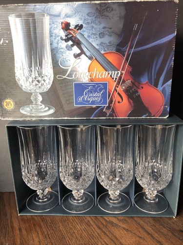 Cristal d'Arques Frankreich "LONGCHAMP" 11,75oz 4er Set Eistee Kelche in Box - Bild 2 von 7