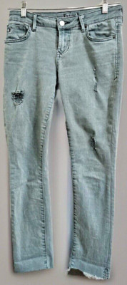 Dear John Denim Jeans Playback Cuffed Cropped Straight Leg 25 Green Gray Pants