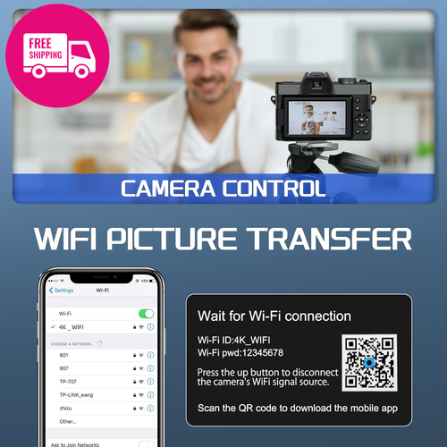 NBD 4K Digital Camera – 48MP Autofocus, 16X Zoom, 180° Flip, Wide & Macro Lens - Picture 6 of 12