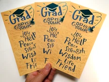 3 Cards DaySpring Graduation Religious God is Your Friend Gift Insert