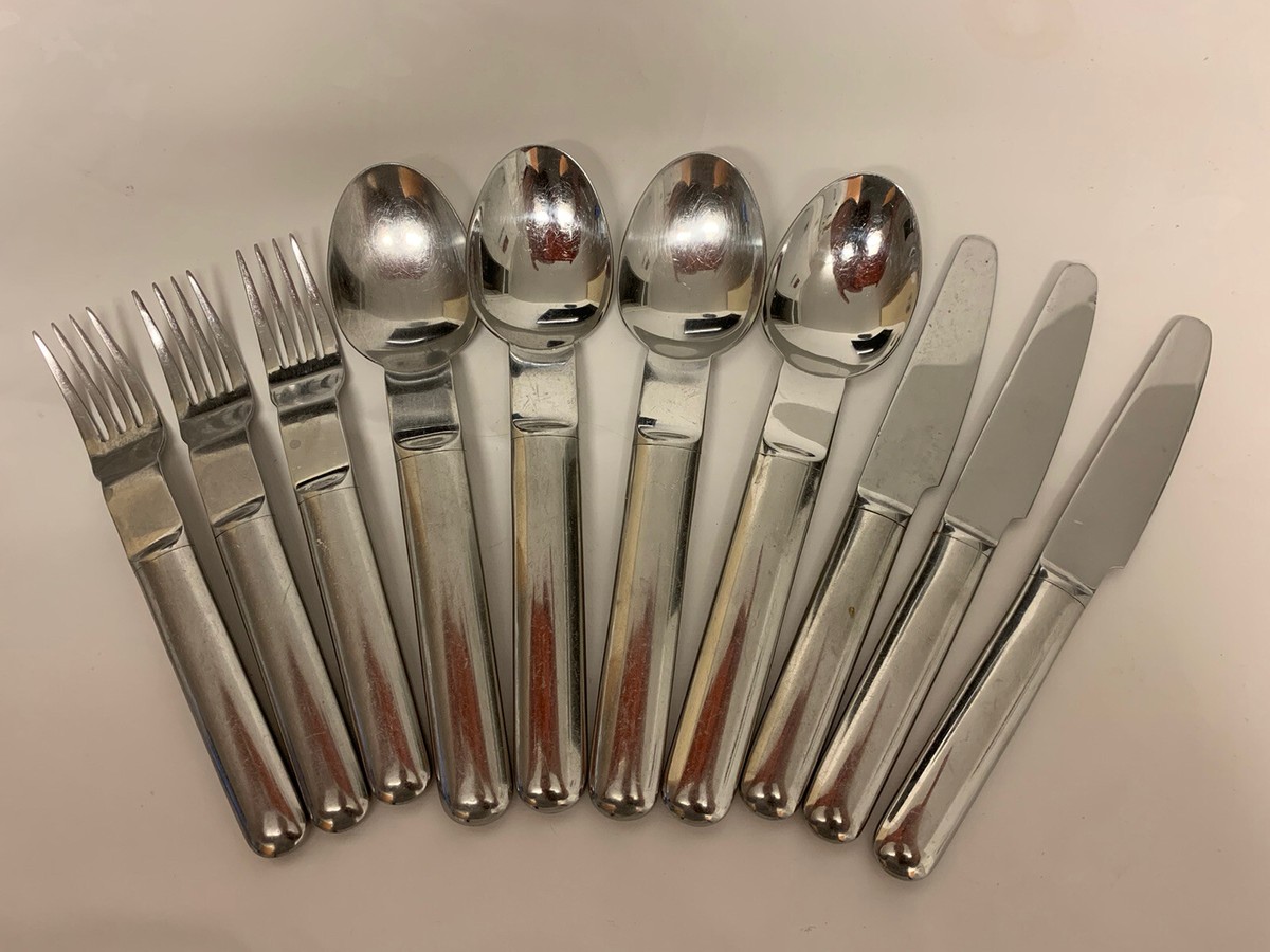 Vintage 1970’s BODUM Stainless Steel Cutlery Set 10 Piece Rare Collectible  MCM