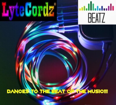LED Light Up Music Sensitive Charging Charger Cable Phone Cord DJ Disco Dancing