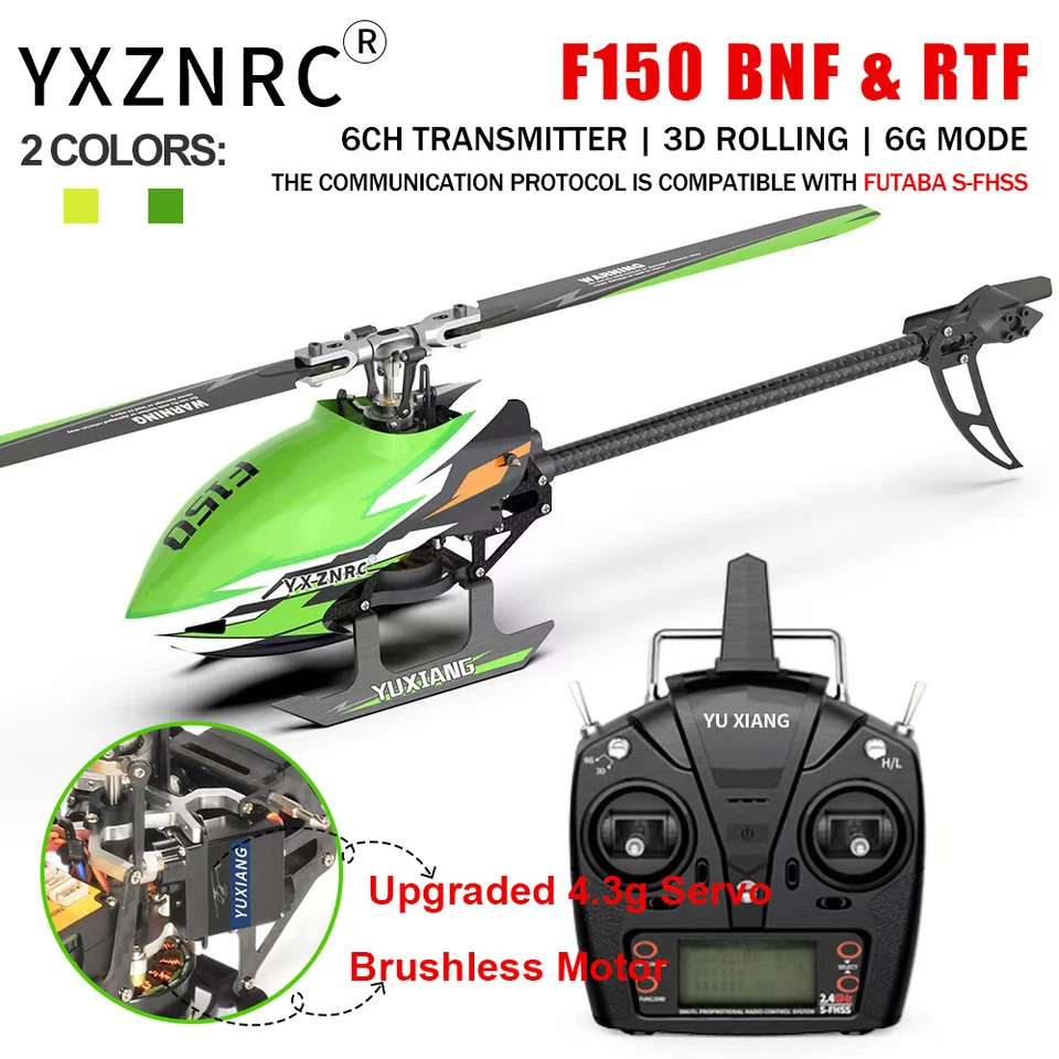 YXZNRC F150 2.4G 6CH 6-Axis Gyro 3D Direct Drive Flybarless RTF RC Helicopter - Image 3 of 4