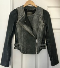 Muubaa Leather Biker Jacket Uk 6 Rrp £485