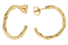 TRENDOR Schmuck Damen Ohrringe 925 Silber Vergoldet Halbcreolen Ø 26 mm 15591