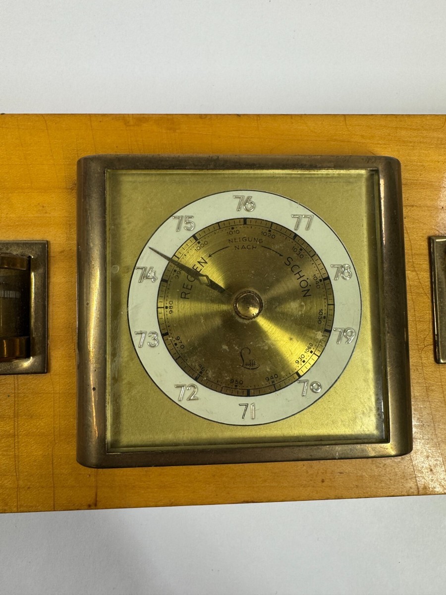 LUFFT Vintage Optiker Ruhnke Thermometer Hygrometer Wood Weather