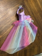 Build A Bear Beary Fairy Friends Rainbow Unicorn Dress Purple Sequins Tutu Cape