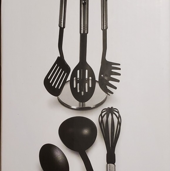Martha Stewart Essentials 7 Piece Utensil Set w/Stand Macy's New in Box