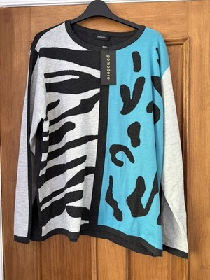 Atemberaubender Pomodoro Tier Mix Pullover UK Größe 16-neu mit Etikett 